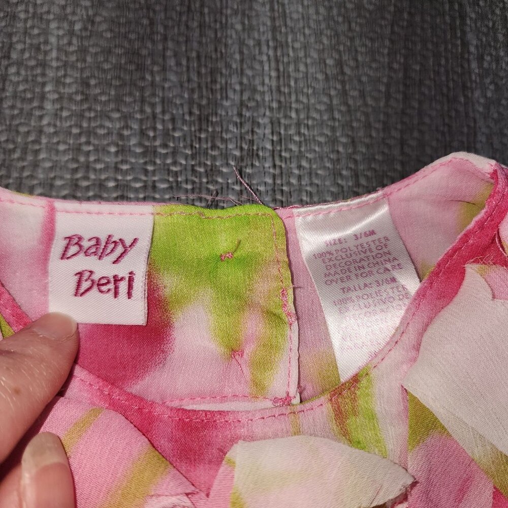 Baby Girls Baby Beri Floral Bubble Romper Outfit One Piece 3-6 Months Sleeveless - Picture 4 of 7